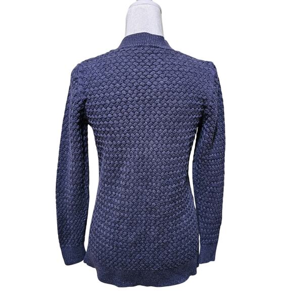 L.L. Bean Vintage 80's Weave Knit Cardigan Women's Size XS Blue Outdoor Preppy - Picture 3 of 9